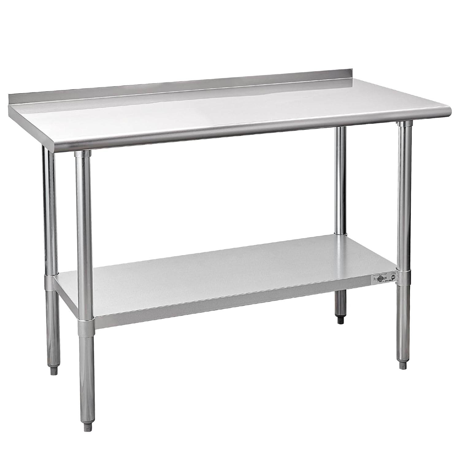 Commercial Kitchen Backsplash - Stainless Steel Prep Table NSF Commercial