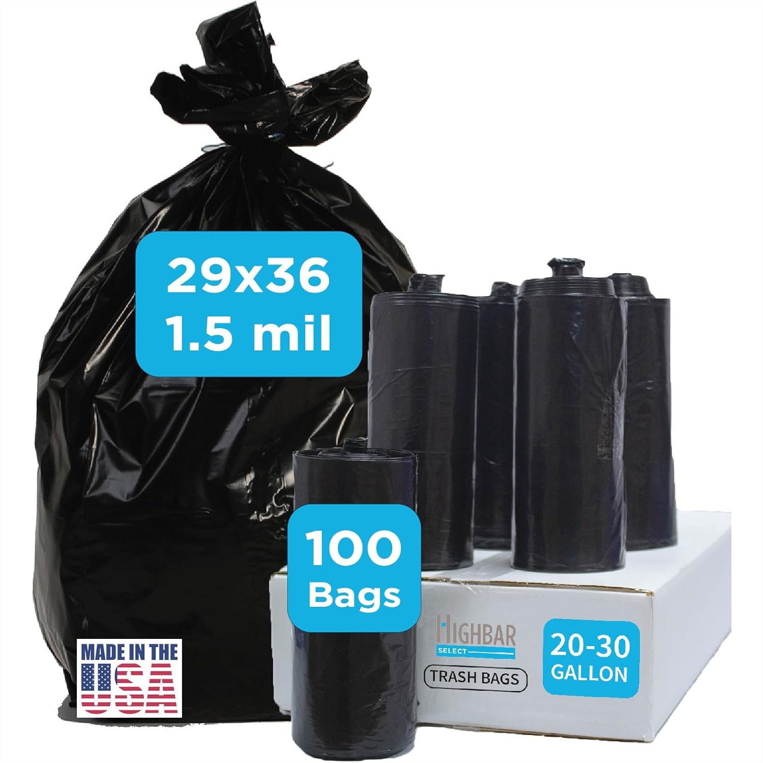 Commercial Kitchen Images - Heavy Duty Black Trash Bags 30