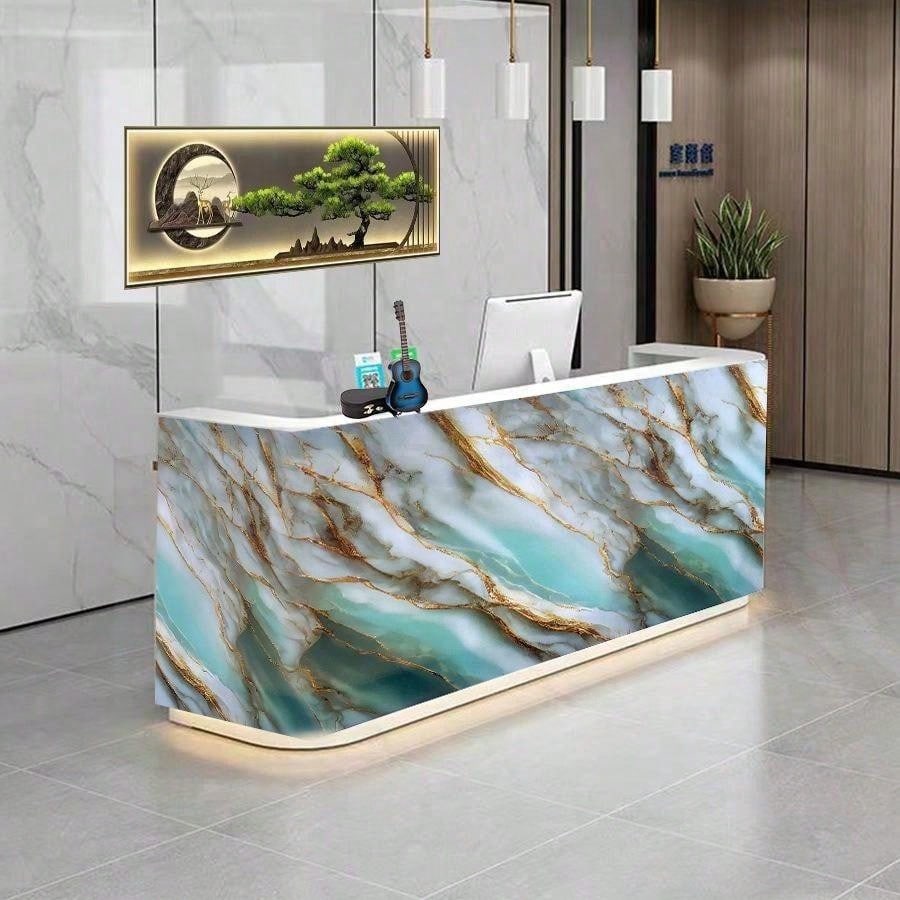 Commercial Kitchen Wall Panels - 50cm Width Foil Marble Stickers for