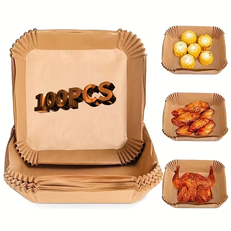 Commercial Kitchen Pots And Pans - 50Pcs Air Fryer Disposable Paper Non-Stick