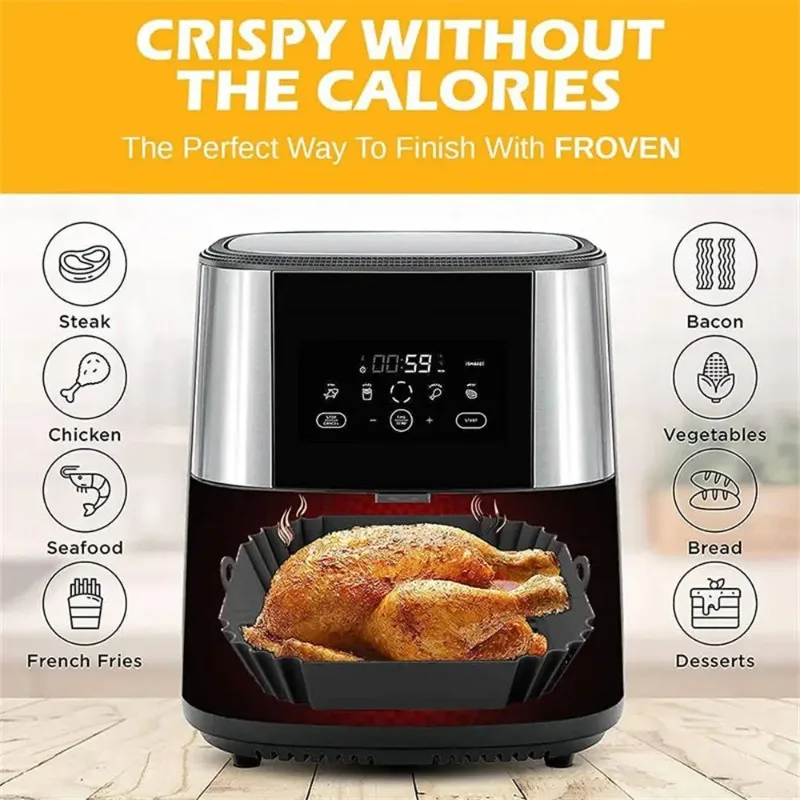 1pc silicone air fryer pot tra - огляд і ціна Commercial Kitchen Pots And Pans