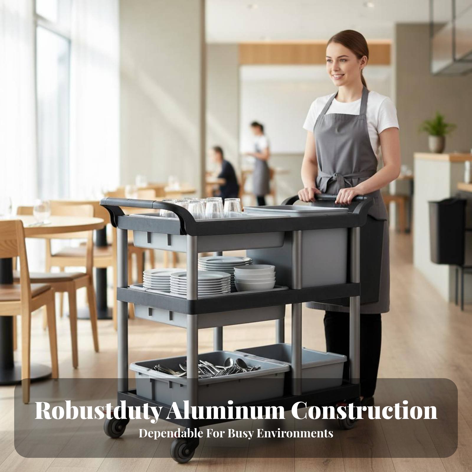 3-Tier Food Trolley Quiet Cast - огляд і ціна Commercial Kitchen Utensils