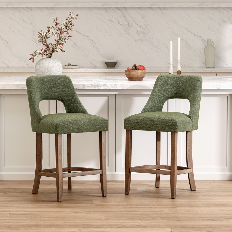 Green Upholstered Counter Stoo - огляд і ціна Commercial Kitchen Island