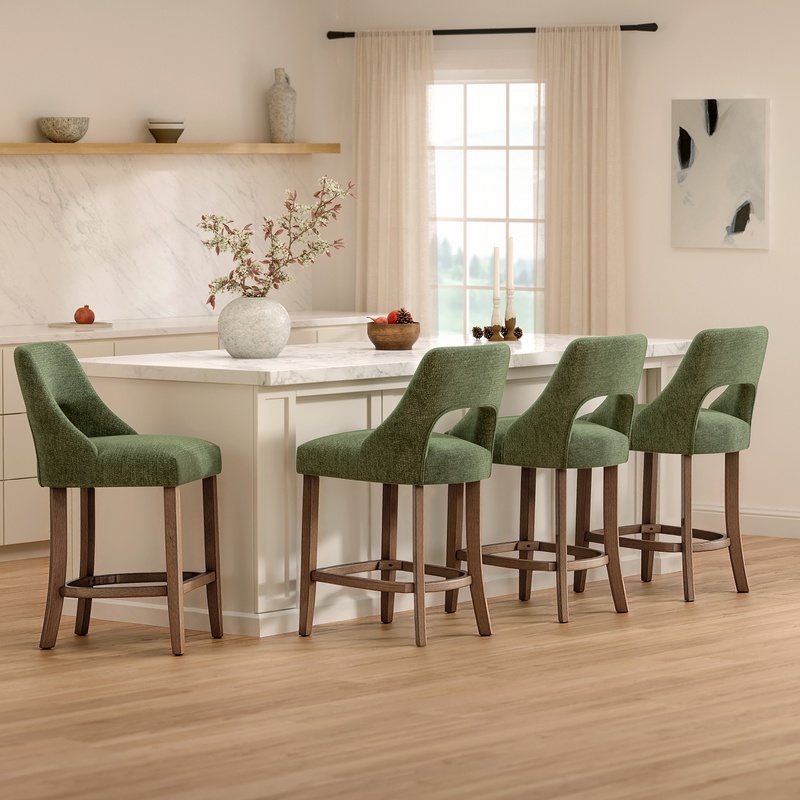 Green Upholstered Counter Stoo - огляд і ціна Commercial Kitchen Island