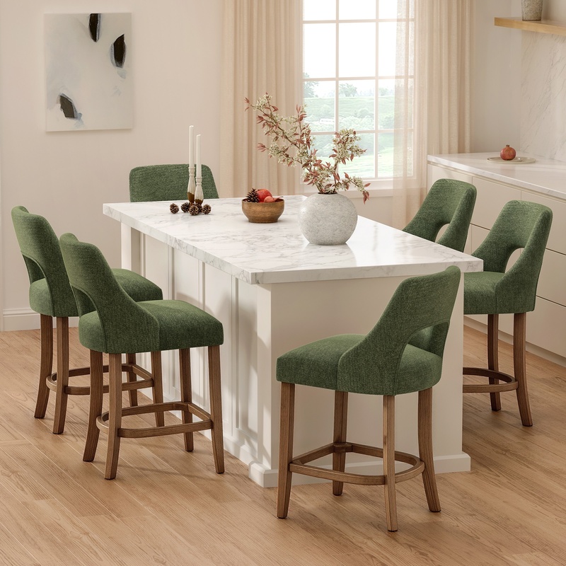 Green Upholstered Counter Stoo - огляд і ціна Commercial Kitchen Island