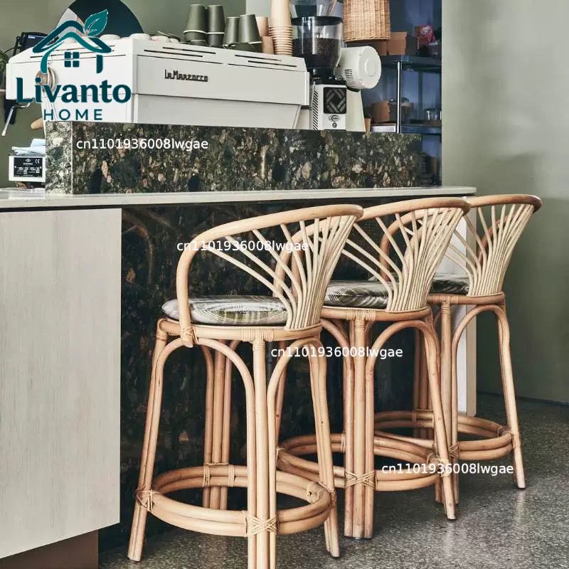 Natural Rattan Bar Stools with - огляд і ціна Commercial Kitchen Island