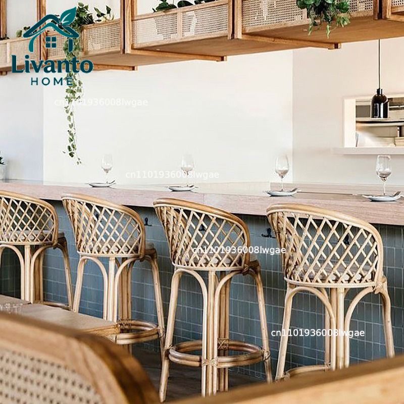 Natural Rattan Bar Stools with - огляд і ціна Commercial Kitchen Island