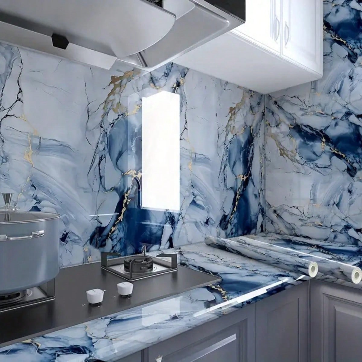 1 Roll New Blue Glacier Golden - огляд і ціна Commercial Kitchen Wall Panels