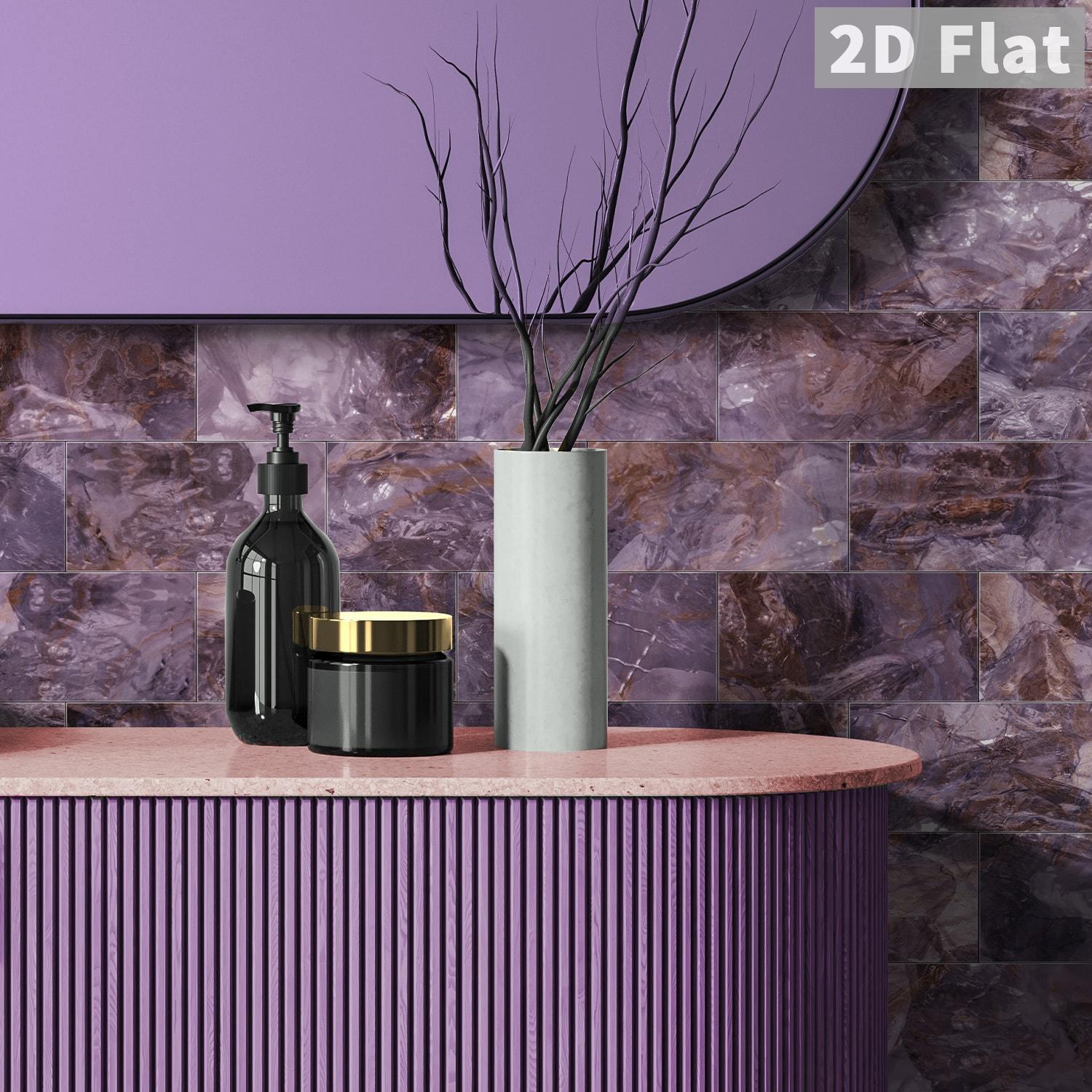 1.8mm Thick Purple Marble Self - огляд і ціна Commercial Kitchen Wall Panels