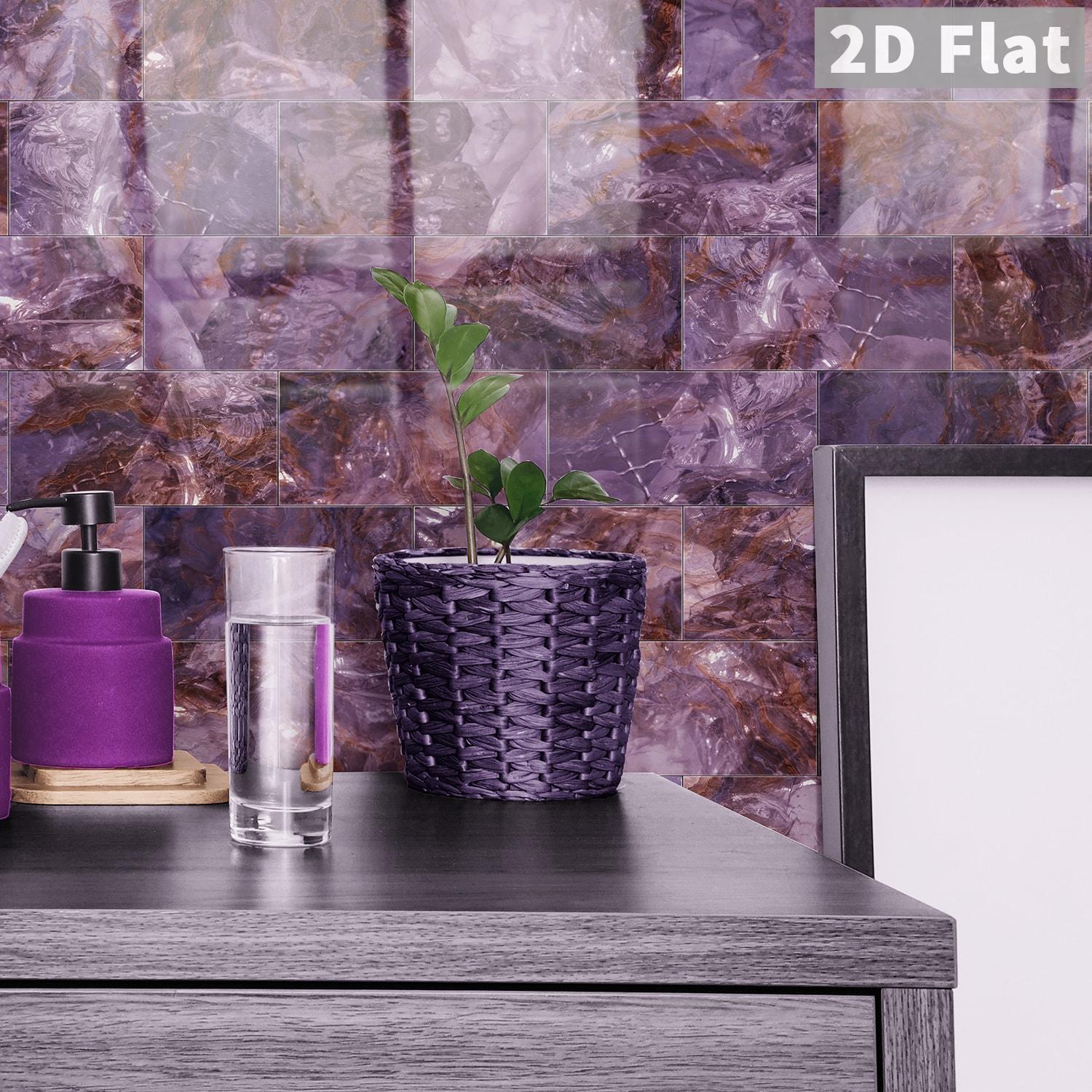 1.8mm Thick Purple Marble Self - огляд і ціна Commercial Kitchen Wall Panels