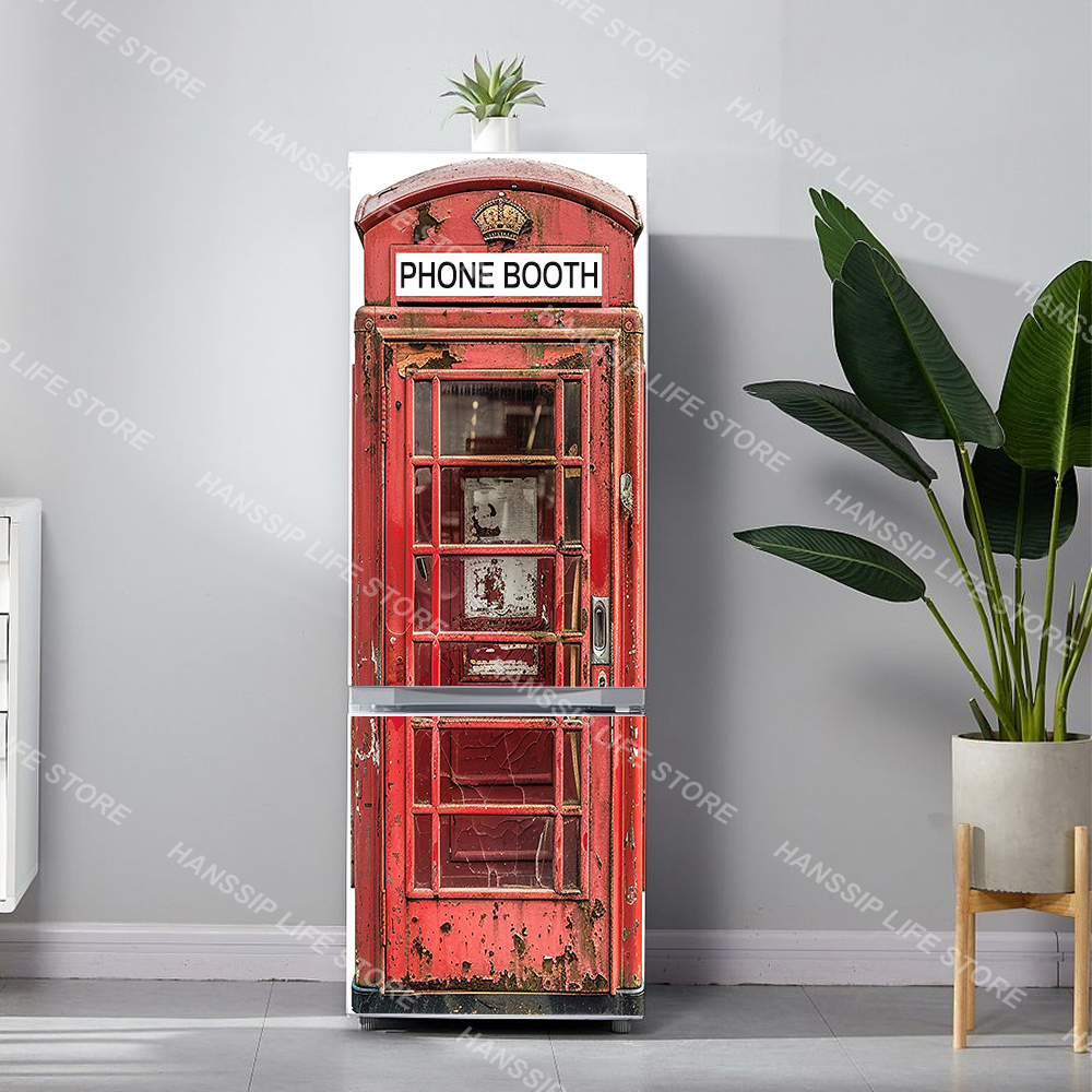 Retro Phone Booth Printed Refr - огляд і ціна Commercial Kitchen Wall Panels