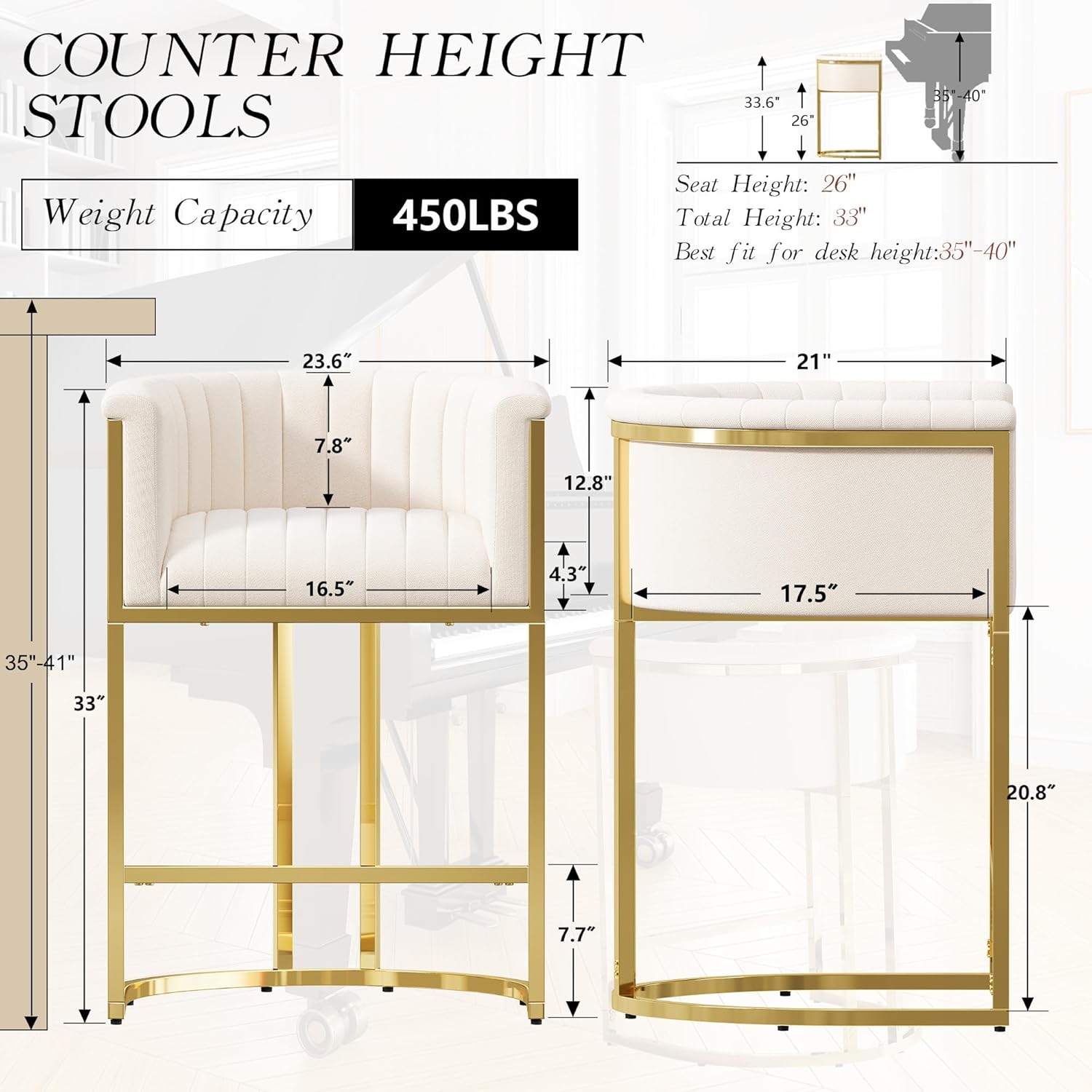 26in Upholstered Counter Heigh - огляд і ціна Commercial Kitchen Island