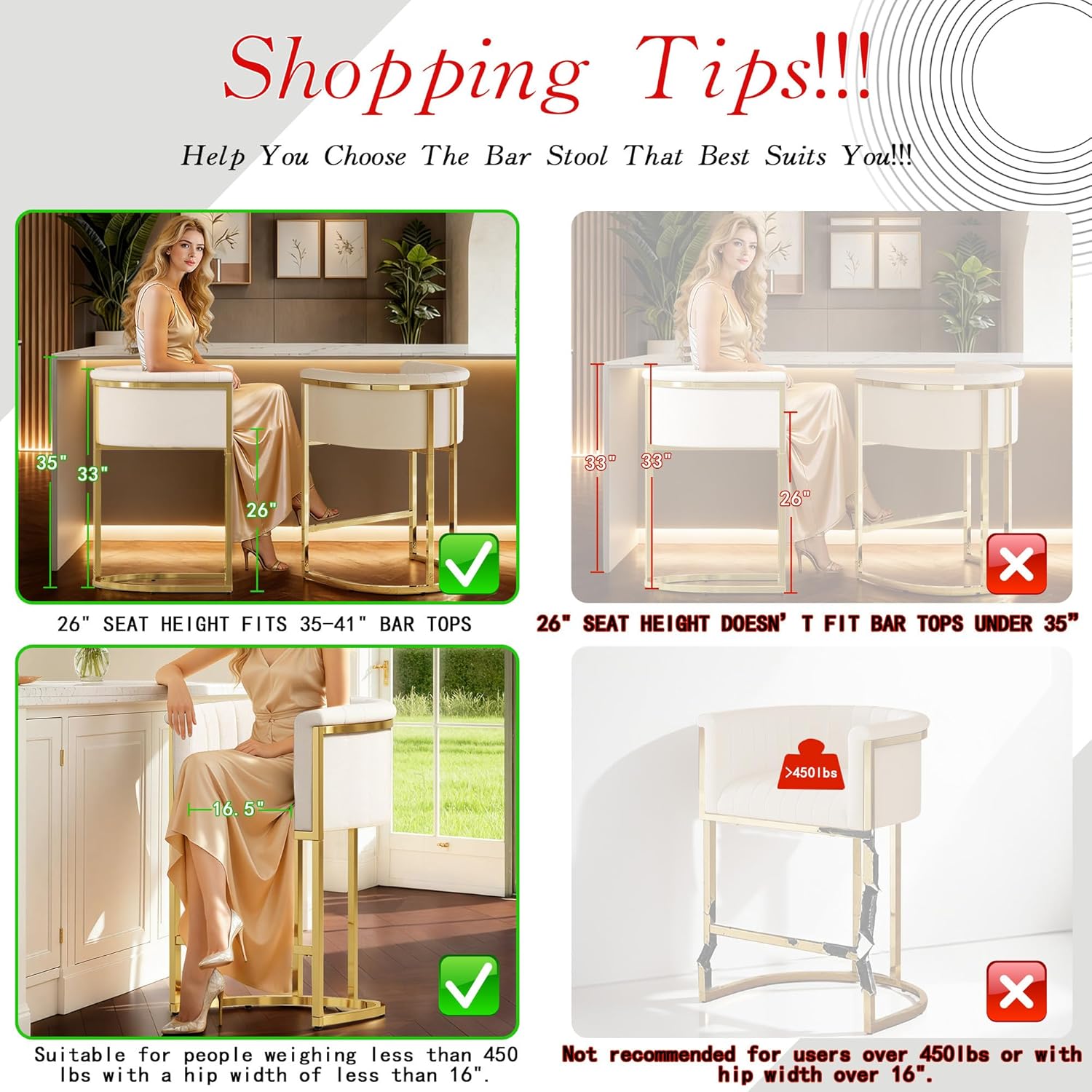 26in Upholstered Counter Heigh - огляд і ціна Commercial Kitchen Island