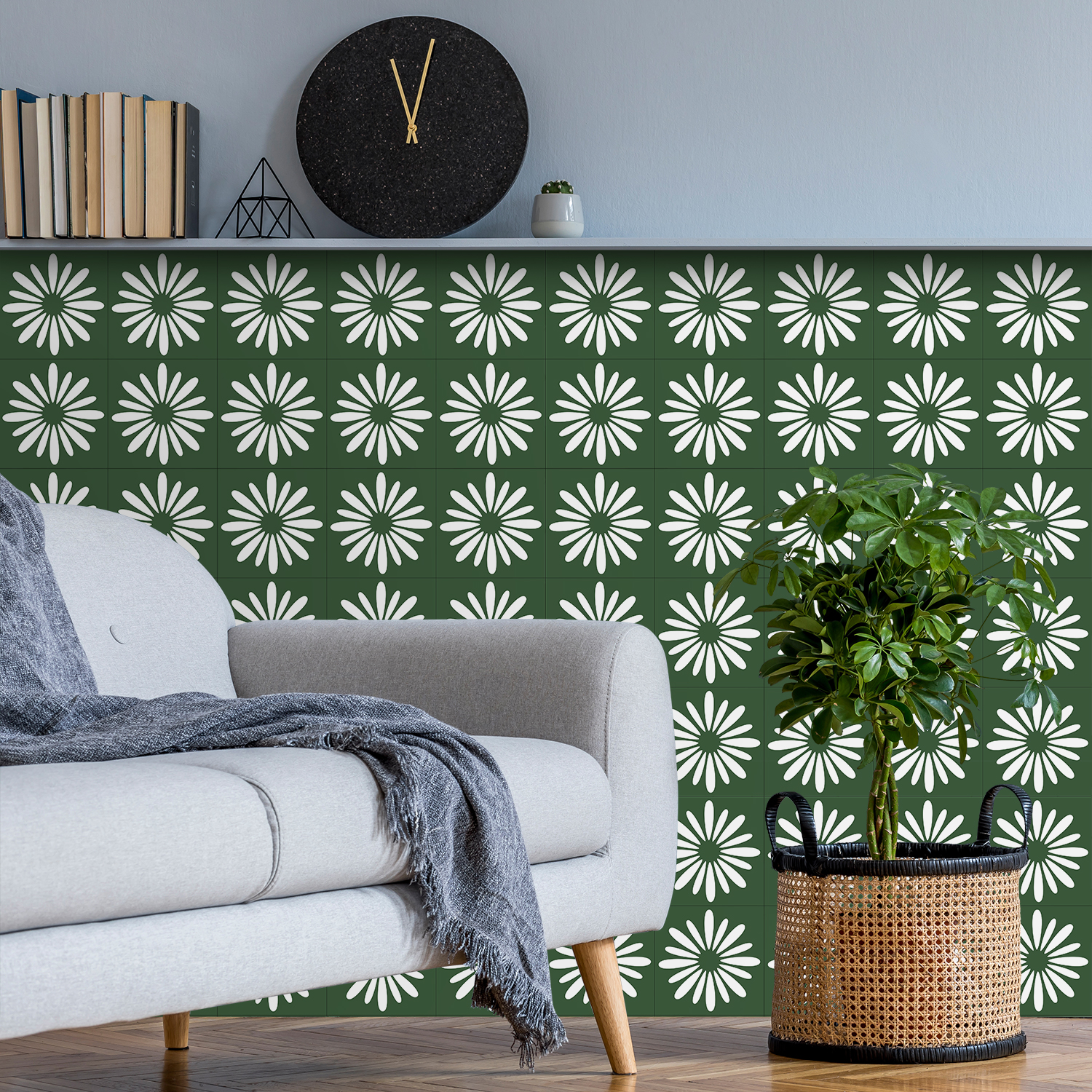 10pcs Green Daisy Matte Surfac - огляд і ціна Commercial Kitchen Wall Panels