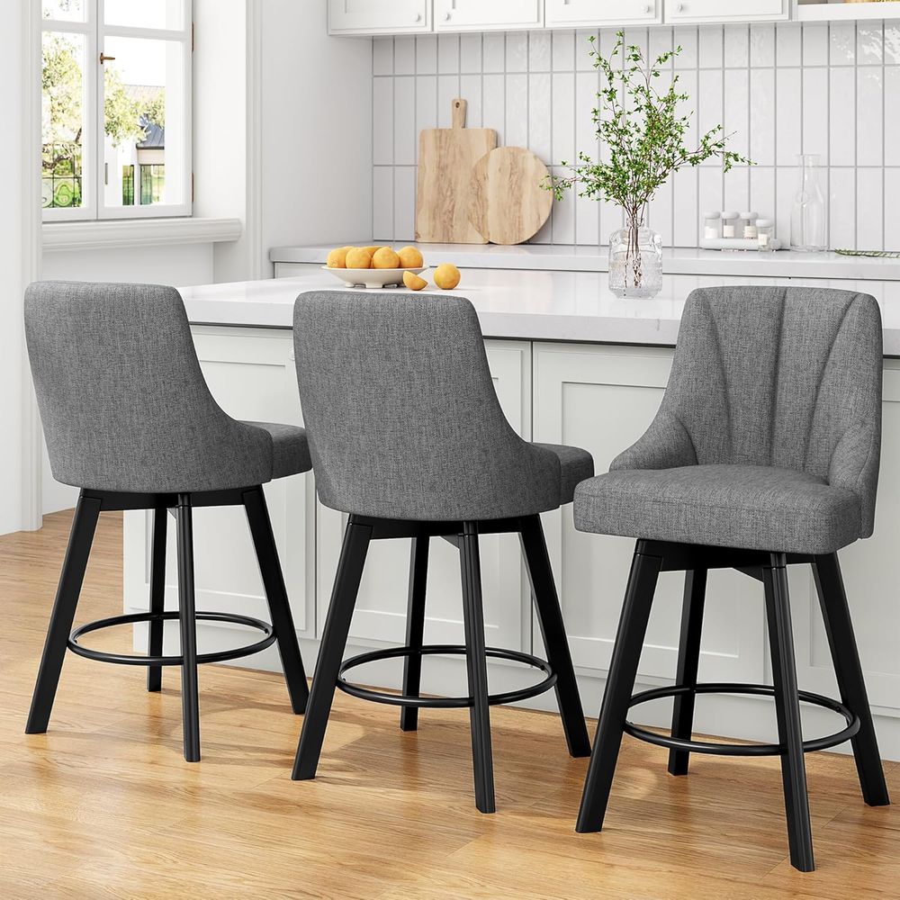 Fabric-Upholstered Swivel Bar  - огляд і ціна Commercial Kitchen Island