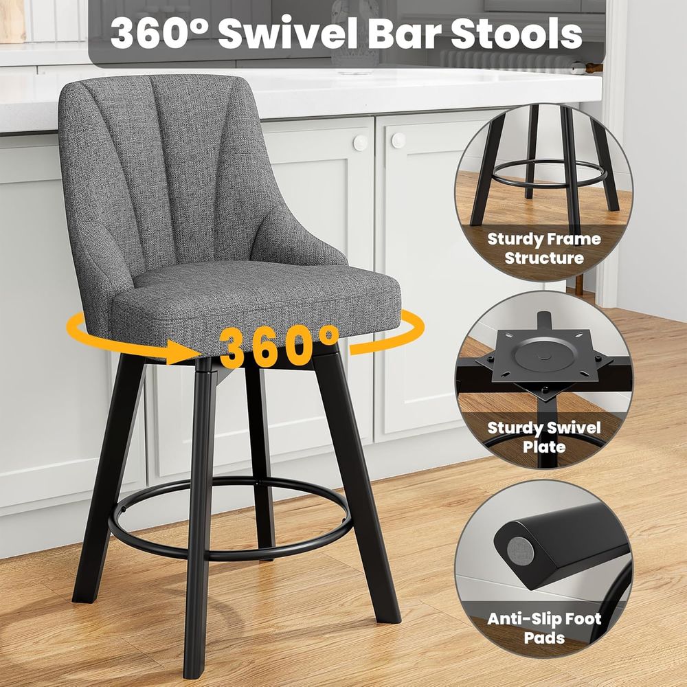 Fabric-Upholstered Swivel Bar  - огляд і ціна Commercial Kitchen Island