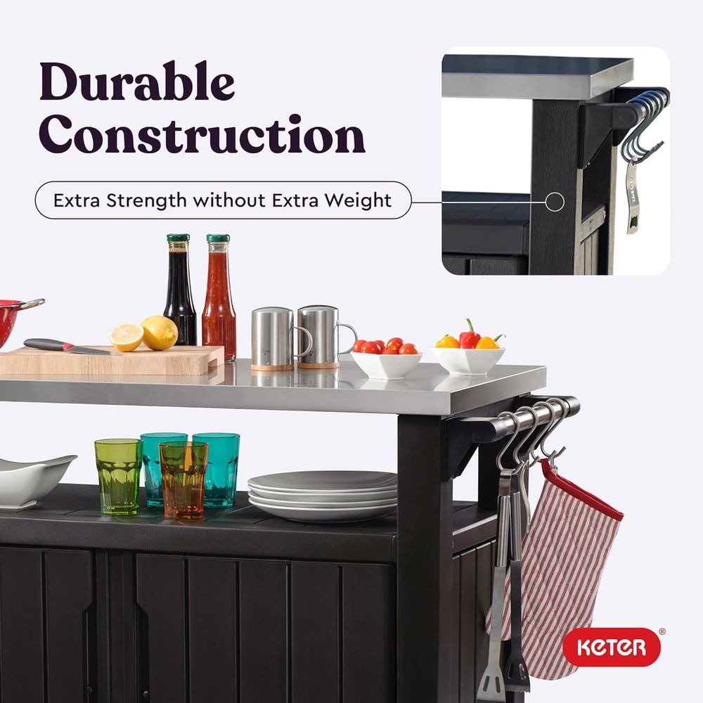 Outdoor Rolling Table Cart for - огляд і ціна Commercial Kitchen Island