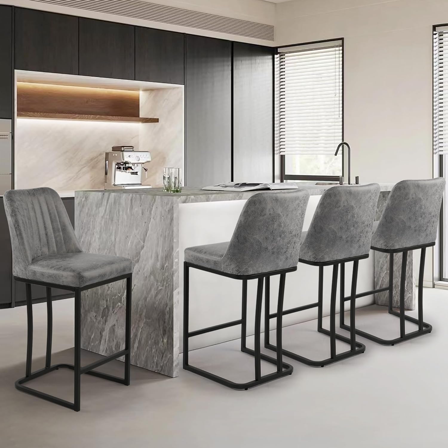 24.8 inch Bar Stools Set of 4, - огляд і ціна Commercial Kitchen Island