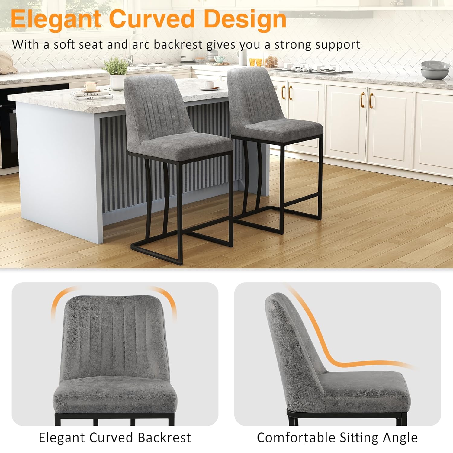 24.8 inch Bar Stools Set of 4, - огляд і ціна Commercial Kitchen Island