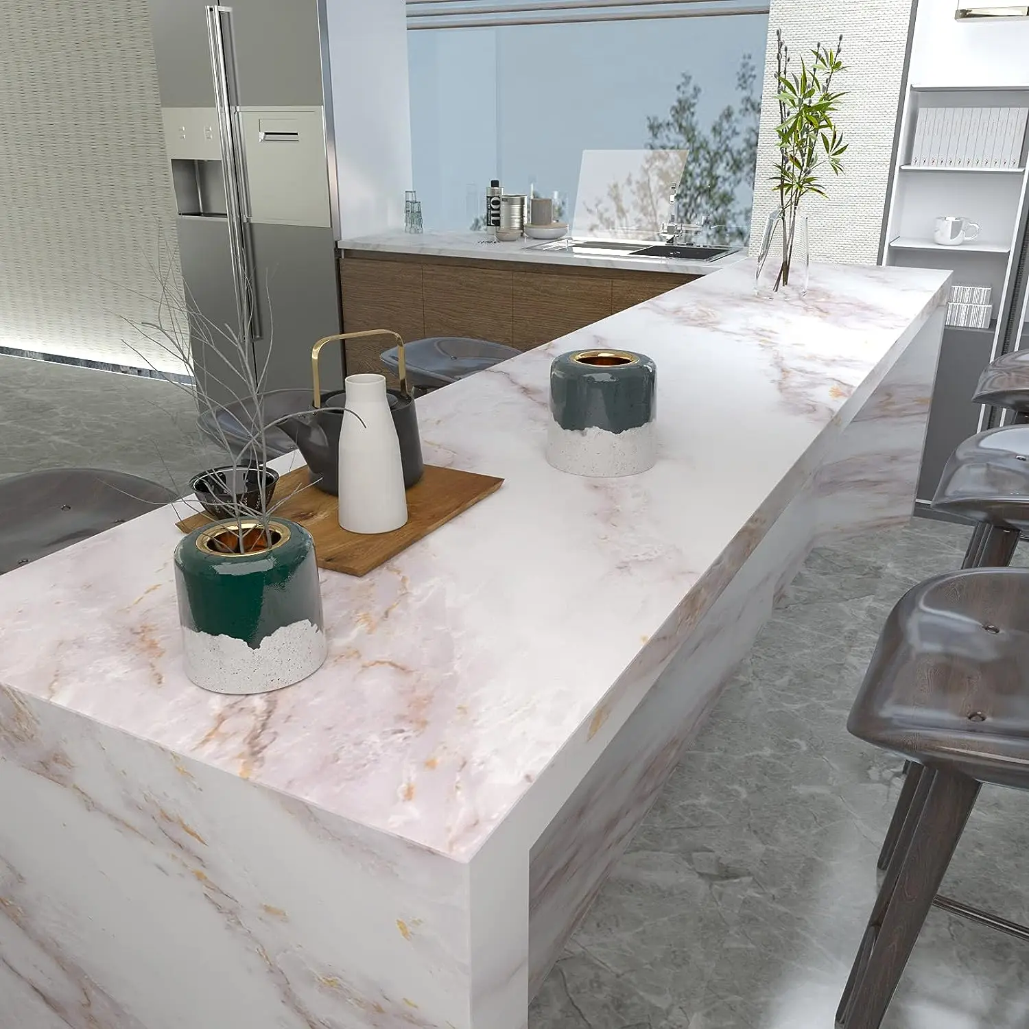 Matte Marble Self Adhesive Sti - огляд і ціна Commercial Kitchen Wall Panels