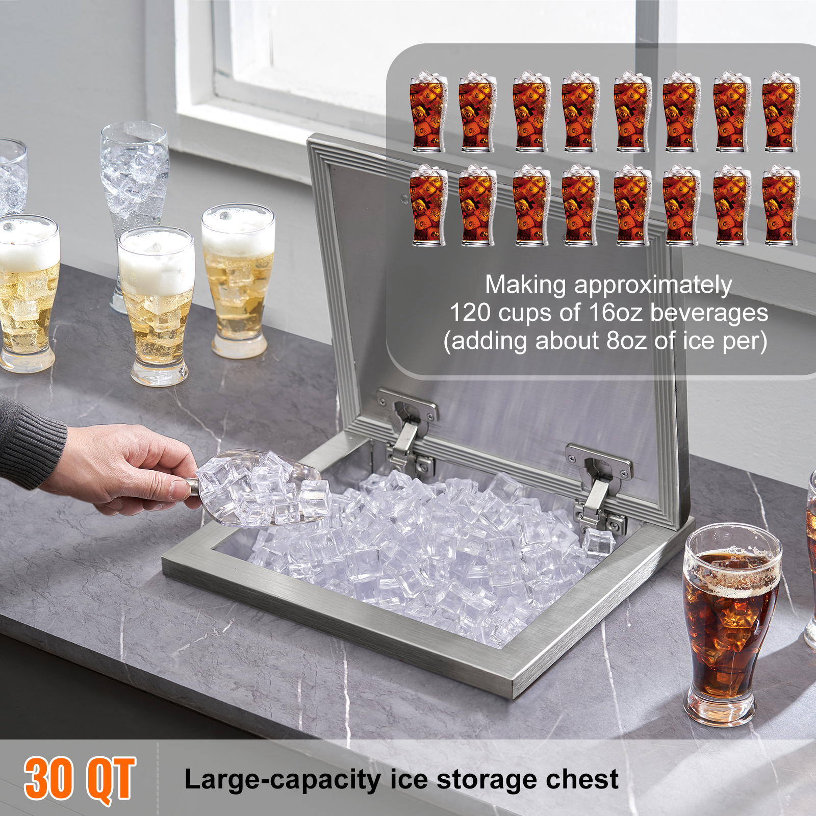 SucceBuy Drop in Ice Chest Sta - огляд і ціна Commercial Kitchen And Bar
