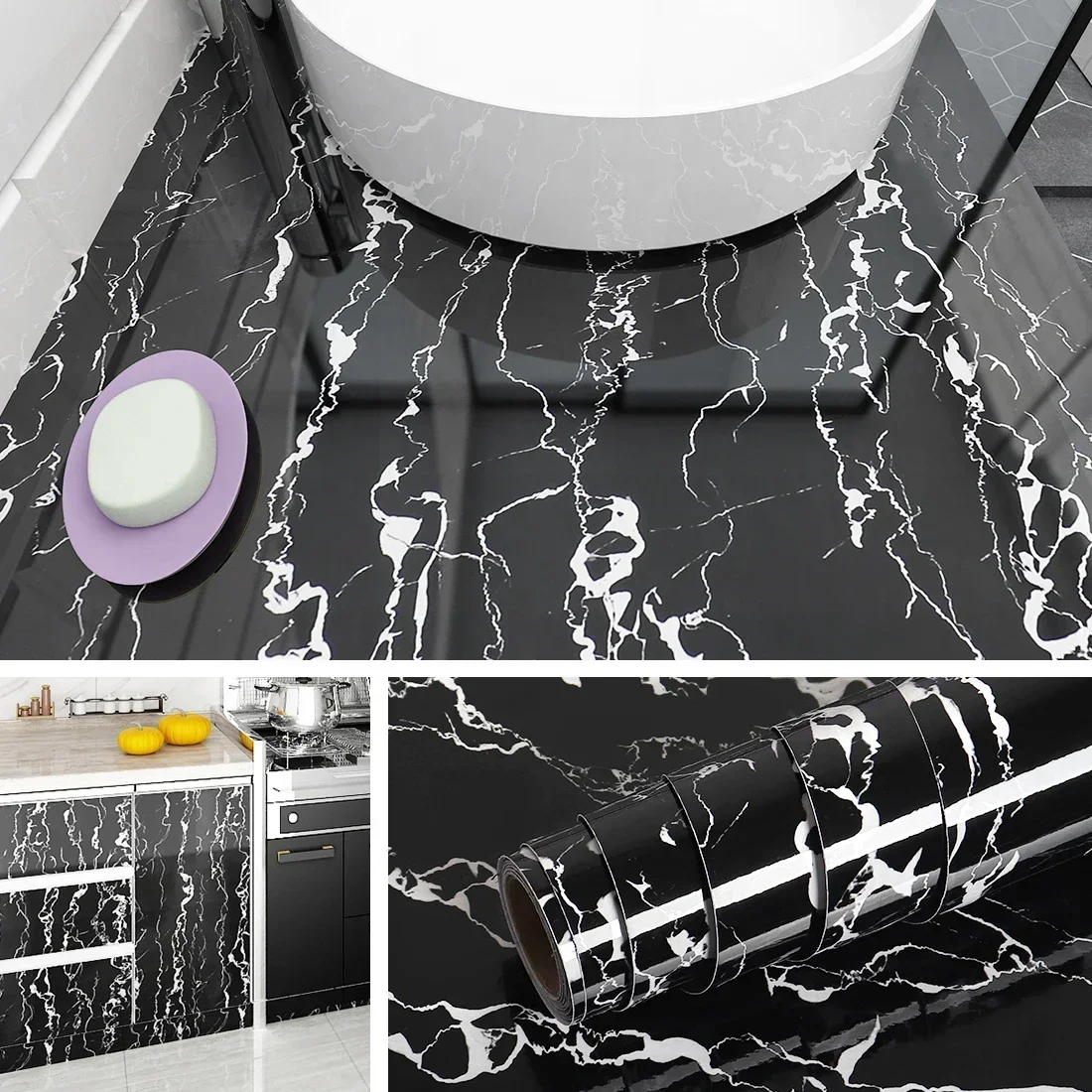 Kitchen Vinyl Marble Self Adhe - огляд і ціна Commercial Kitchen Wall Panels