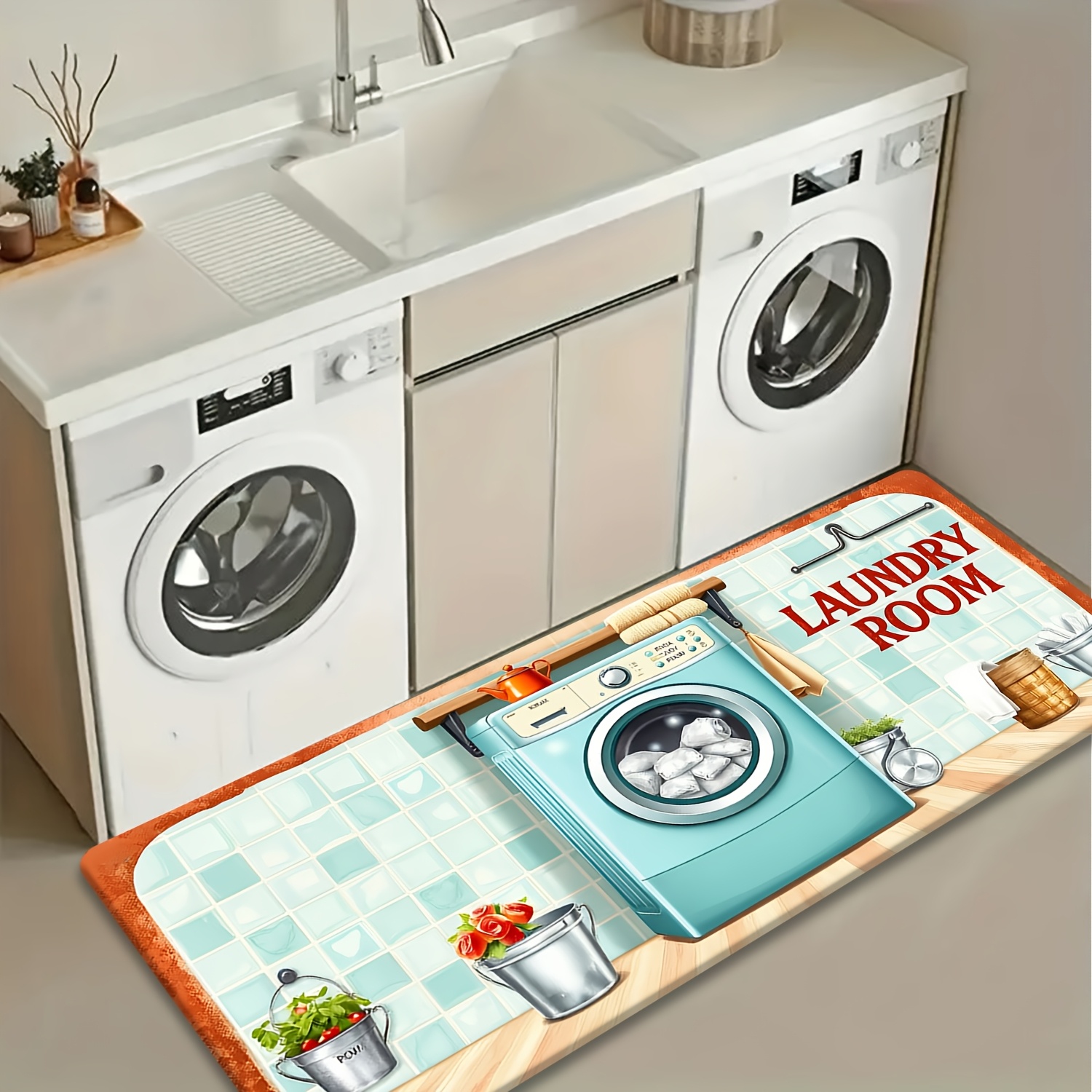 Retro Tile Washer Utensil Prin - огляд і ціна Commercial Kitchen Tile