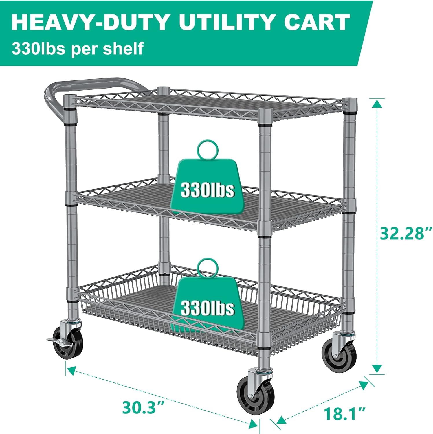 Heavy Duty Rolling Cart 990LBS - огляд і ціна Commercial Kitchen Images