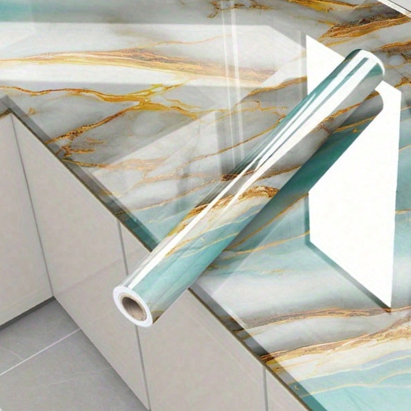 50cm Width Foil Marble Sticker - огляд і ціна Commercial Kitchen Wall Panels