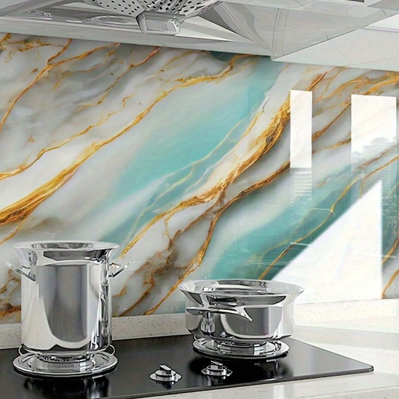 50cm Width Foil Marble Sticker - огляд і ціна Commercial Kitchen Wall Panels