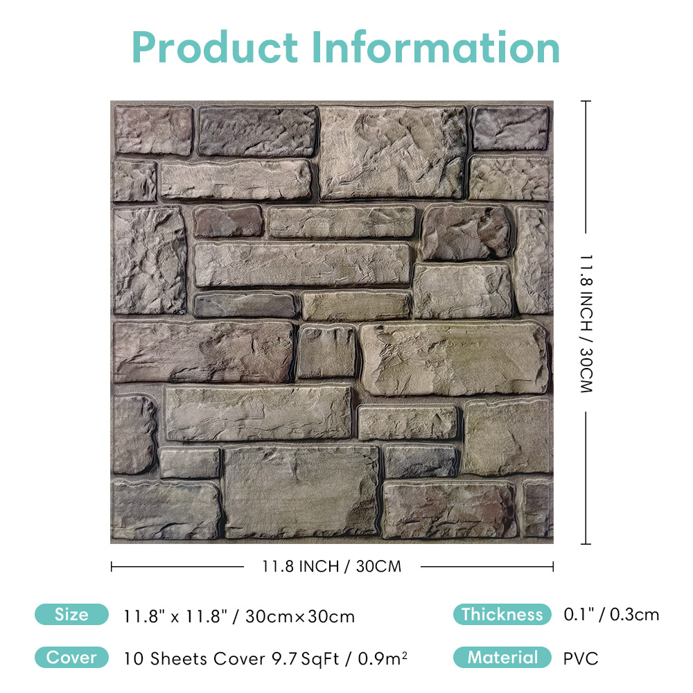 10pcs 3D Faux Stone Peel and S - огляд і ціна Commercial Kitchen Wall Panels