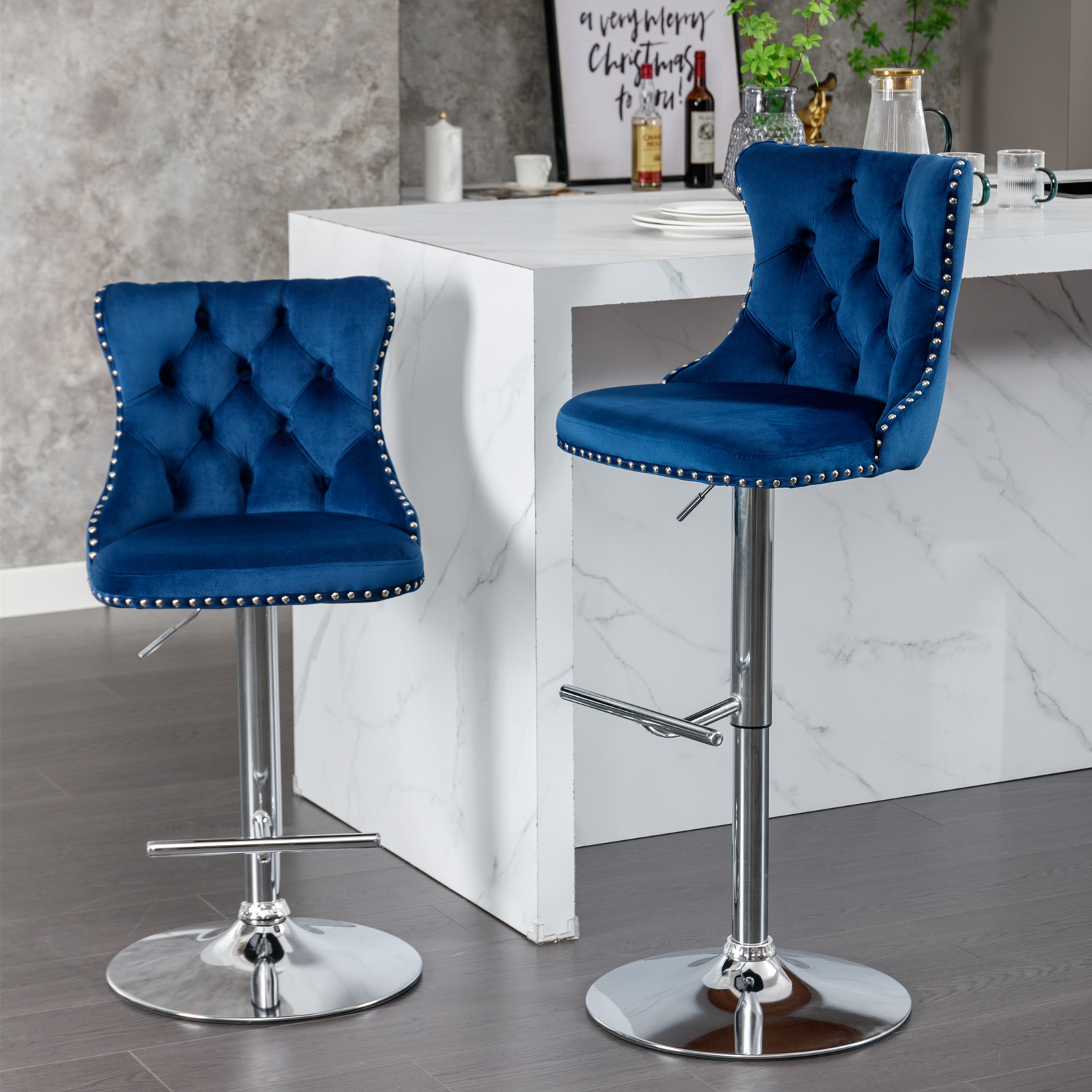 2PCS Swivel Velvet Bar Stools  - огляд і ціна Commercial Kitchen And Bar