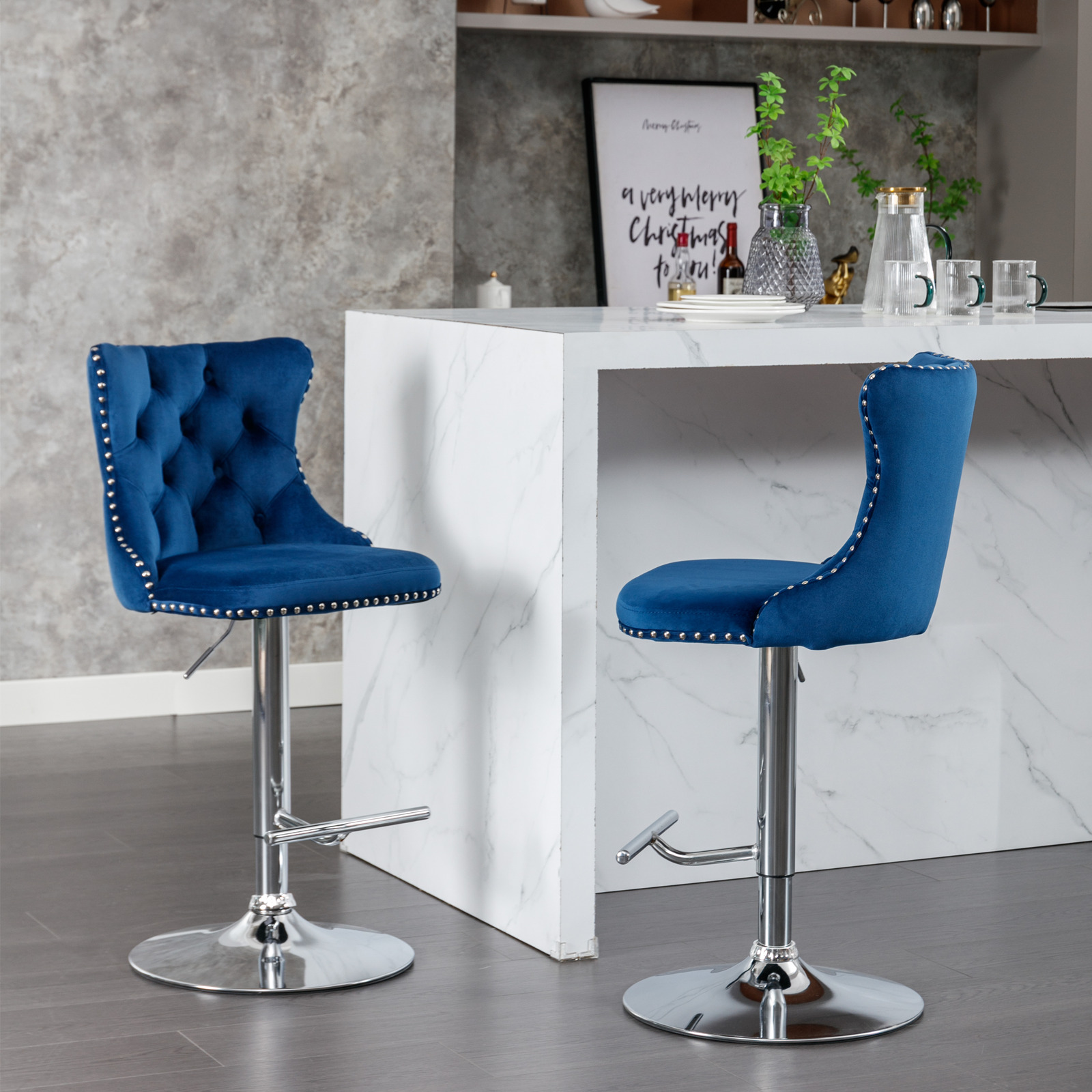 2PCS Swivel Velvet Bar Stools  - огляд і ціна Commercial Kitchen And Bar