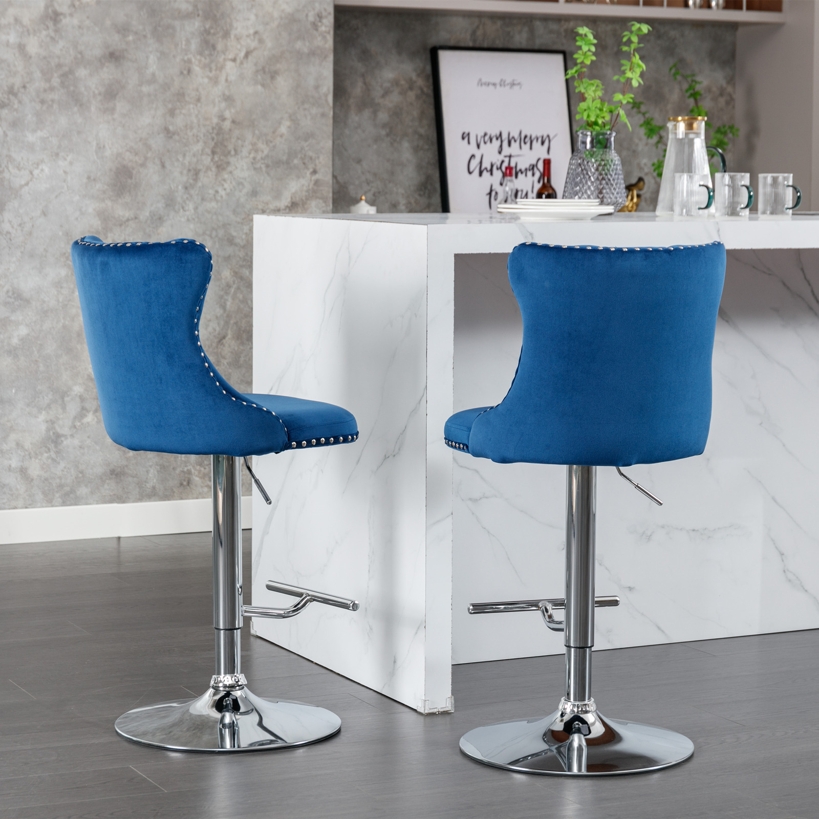 2PCS Swivel Velvet Bar Stools  - огляд і ціна Commercial Kitchen And Bar
